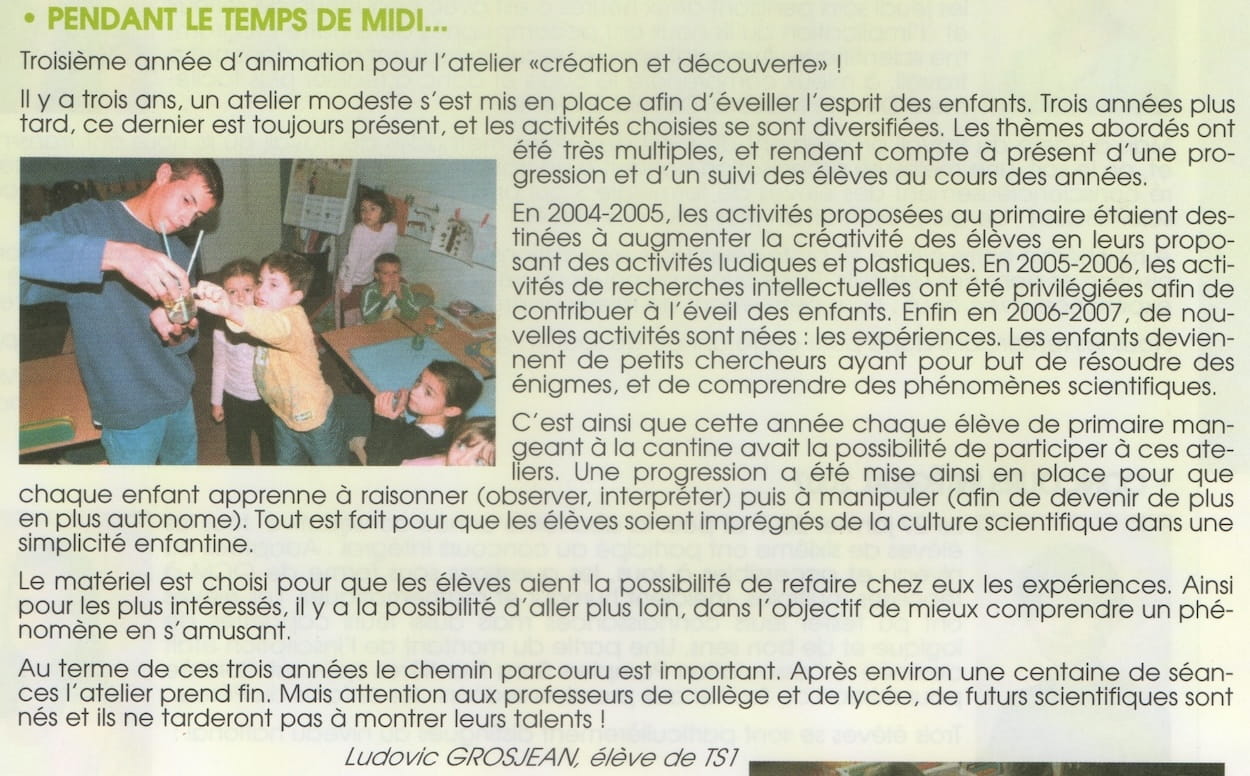 Animations Petits Débrouillards Vic Grosjean