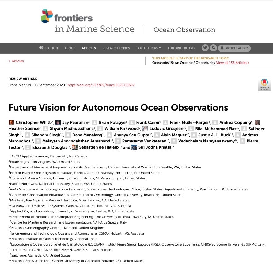 Future Vision for Autonomous Ocean Observations