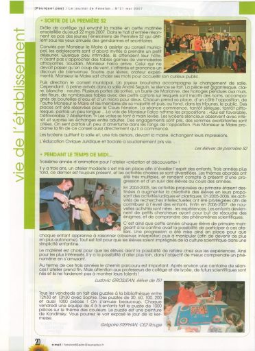 Science & Discovery workshop-Cours-Fenelon